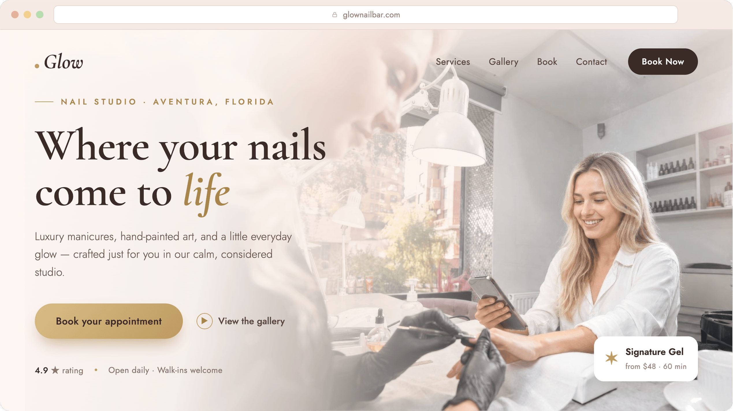 Glow Nail Studio website